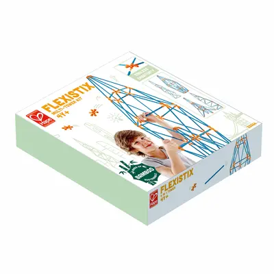 Jucarie din bambus Flexistix - Kit cu mai multe turnuri (132 piese) TSGE5566A