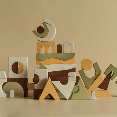 Jucarie din lemn - Blocuri puzzle TSGPG37