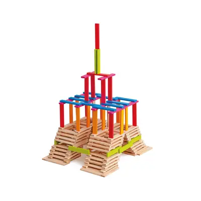 Jucarie din lemn - Caramizi colorate Emma (200 piese) TSG95004