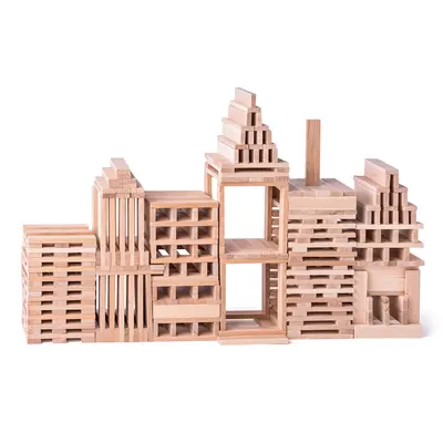 Jucarie din lemn - Caramizi natur Karla (200 piese) TSG90654