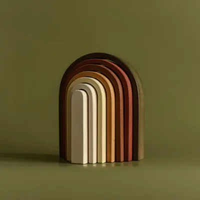 Jucarie din lemn - Curcubeu mare (culori pamantii) TSGBRE7