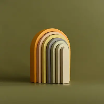 Jucarie din lemn - Curcubeu mare (culori pastel) TSGBRP7