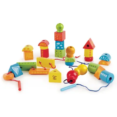 Jucarie din lemn - Sirag curcubeu cu cuburi (32 piese) TSGE1019A