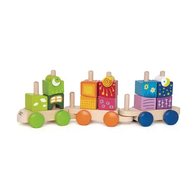 Jucarie din lemn - Tren cu cuburi de stivuit Fantasia TSGE0417A