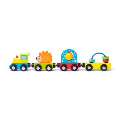 Jucarie din lemn - Tren cu jucarii si un arici TSG93057