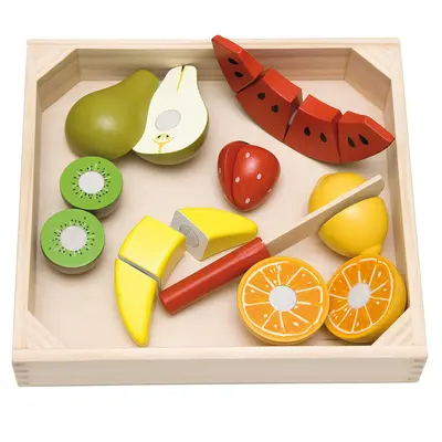 Jucarie din lemn- Fructe de taiat cu tavita TSG90670