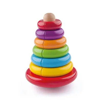 Jucarie din lemn de stivuit &ndash; Piramida cu inele magnetice TSG90674