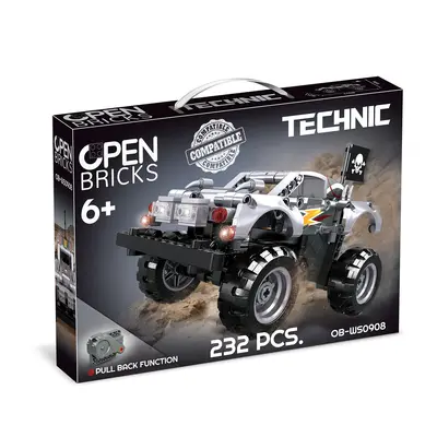 Monster truck argintiu tip lego tehnic + Set constructie (232 piese) TSGOB-WS0908