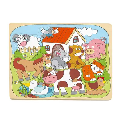 Puzzle din lemn - Animale de la ferma (10 piese) TSG91929