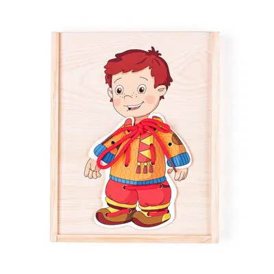 Puzzle din lemn - Imbraca baietelul TSG90018