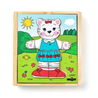 Puzzle din lemn - Imbraca pisica TSG90019