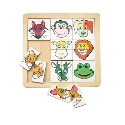 Puzzle din lemn - Portrete de animale, fundal alb TSG90312