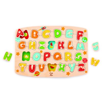 Puzzle din lemn cu butoni - Alfabet TSGE1505B