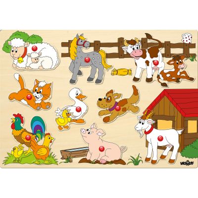 Puzzle din lemn cu butoni - Ferma TSG91905