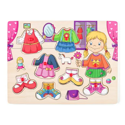 Puzzle din lemn cu butoni - Imbraca-o pe Carolina TSG90319