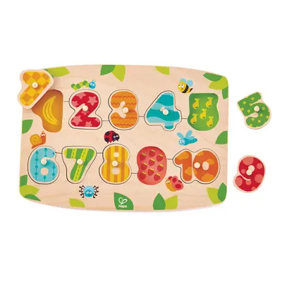 Puzzle din lemn cu butoni - Numere TSGE1404B