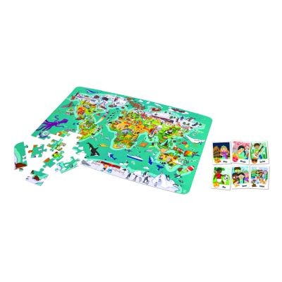 Puzzle pentru copii 2 in 1 in jurul lumii (100 piese) TSGE1626A