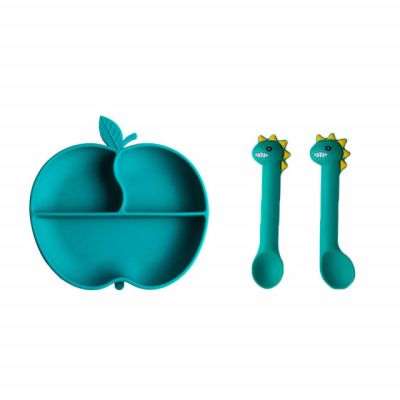 Set tavita si tacamuri din silicon - Green apple ADDTA32