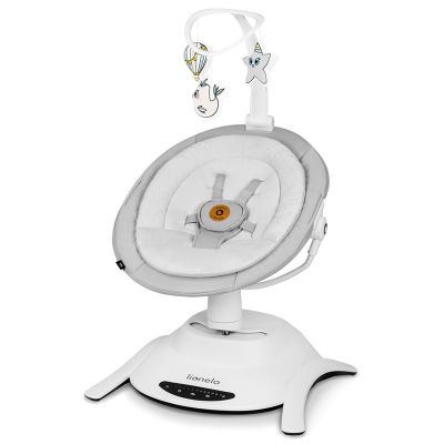 Lionelo - Balansoar multifunctional Bella, Electric, Scaun reglabil, Ecran tactil si telecomanda, 6 miscari unice, 5 viteze, Cu melodii, Gri BYNLO-BELLA_GREY_CONCRETE