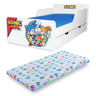 Pat Copii Sonic 2-12 Ani Cu Sertar Si Saltea Cu Lana- ASC-mk-srt-son-80