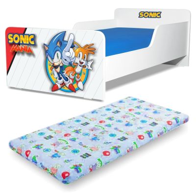 Pat Copii Creativ Sonic 2-8 Ani Cu Saltea Din Lana Inclusa - ASC-mok-son-70