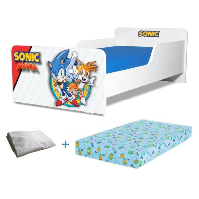 Pat Creativ Sonic 2-12 Ani + Saltea 160x80x12 Cm Din Lana + Husa Impermeabila - ASC-ch-pro-str-son-80
