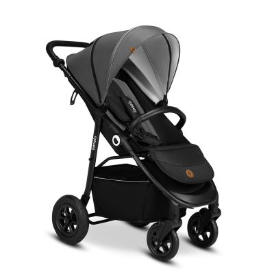Lionelo - Carucior sport Natt, De la nastere, Cu accesorii si capotina XXL reglabila, 0 - 22 kg, Conform cu standardele europene de securitate EN1888-1, EN1888-2, Gri BYNLO-NATT_GREY_STONE