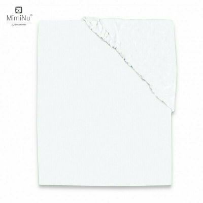 MimiNu - Cearceaf Jerse cu elastic, Pentru pat 160x80 cm, Material certificat Oeko Tex Standard 100, White BYN6426972022064