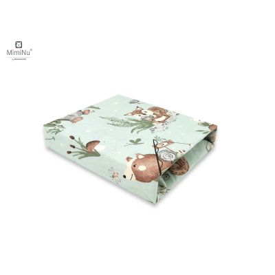 MimiNu - Cearceaf cu elastic pentru patut 140X70 cm, Din bumbac certificat Oeko Tex Standard 100, Design, Let\'s Go Natural BYN6426972021791
