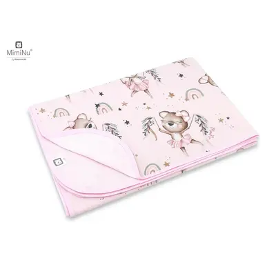 MimiNu - Paturica moale cu doua fete, Dimensiune 75x100 cm, Din bumbac certificat Oeko Tex Standard 100, Design, Little Ballerina Pink BYN6426972020978