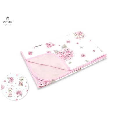 MimiNu - Paturica moale cu doua fete, Dimensiune 75x100 cm, Din bumbac certificat Oeko Tex Standard 100, Design, Pink Ballerina BYN6426972020879
