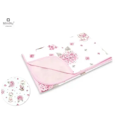 MimiNu - Paturica moale cu doua fete, Dimensiune 75x100 cm, Din bumbac certificat Oeko Tex Standard 100, Design, Pink Ballerina BYN6426972020879