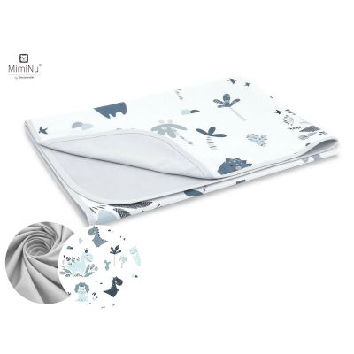 MimiNu - Paturica moale cu doua fete, Dimensiune 75x100 cm, Din bumbac certificat Oeko Tex Standard 100, Dino Granat BYN6426972020817