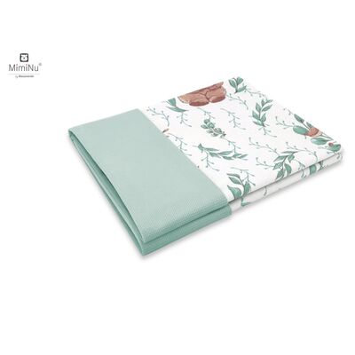 MimiNu - Paturica pufoasa cu doua fete, Dimensiune 75x100 cm, Din tesatura de catifea si bumbac, Materiale certificate Oeko Tex Standard 100, Lulu Natural BYN6426972020640