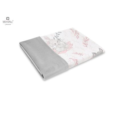 MimiNu - Paturica pufoasa cu doua fete, Dimensiune 75x100 cm, Din tesatura de catifea si bumbac, Materiale certificate Oeko Tex Standard 100, Lulu Rose BYN6426972020695