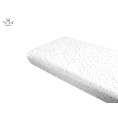 Miminu - Cearceaf cu elastic, Din bumbac certificat Oeko Tex Standard 100, Pentru pat 160x80 cm, Mini Gray Stars BYN6426972021920