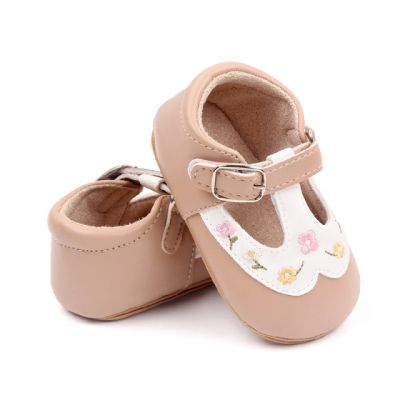 Pantofiori crem cu alb si floricele brodate LIBMH3040-3-p26