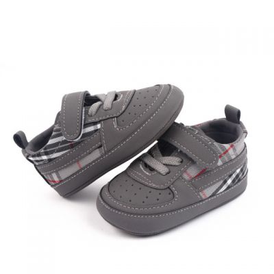 Pantofiori gri pentru baietei - Plaid MBD2779-2-c5