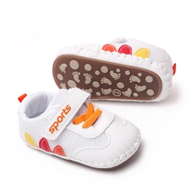 Adidasi albi cu portocaliu - leaves (marime disponibila: 6-9 luni (marimea 19 incaltaminte)) mdbnb3007w-2-p17.6-9 luni (marimea 19 incaltaminte)