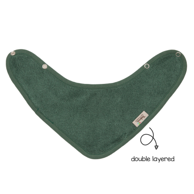 Baveta textila cu doua straturi tip bandana din bambus aspen green tnatm-bav09-530