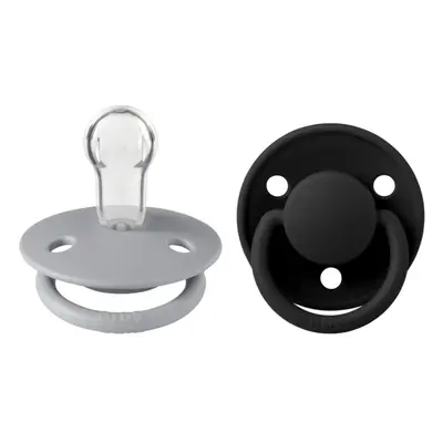 Bibs - set 2 suzete de lux silicon, tetina rotunda, marime universala-cloud/black bbb150218