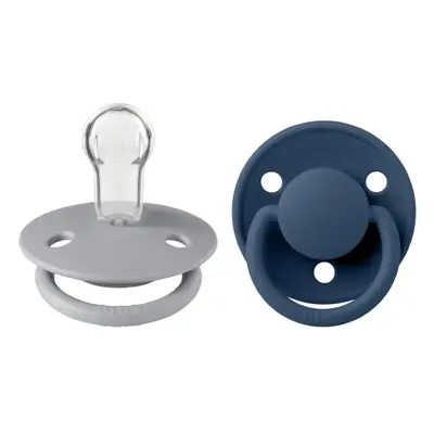 Bibs - set 2 suzete de lux silicon, tetina rotunda, marime universala-cloud/steel blue bbb150225