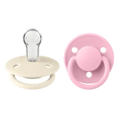 Bibs - set 2 suzete de lux silicon, tetina rotunda, marime universala-ivory/baby pink bbb150214