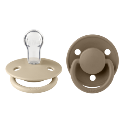 Bibs - set 2 suzete de lux silicon, tetina rotunda, marime universala-vanilla/dark oak bbb150210