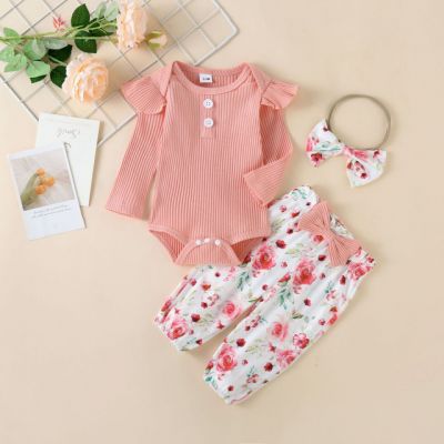 Compleu pentru fetite cu body roz somon - Sunny MB573-1-DE