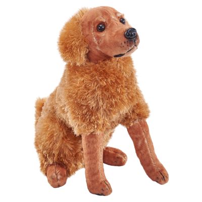 Caine de salvare cu sunet golden retriever - jucarie plus wild republic 14 cm wr27586