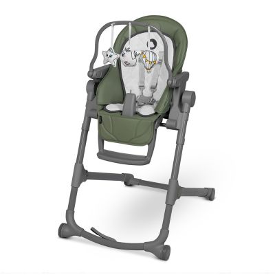 Lionelo - Scaun de masa multifunctional Cora Plus, Reglabil in 4 pozitii pe inaltime, Spatar reglabil in 3 pozitii, Cu bara de jucarii, Pliabil, Conform cu standardul european de securitate EN14988, Verde BYNLO-CORA _PLUS_GREEN_OLIVE