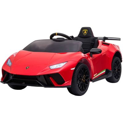 Masinuta electrica chipolino lamborghini huracan red cu scaun din piele si roti eva hubelklahu22re