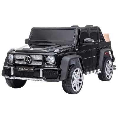 Masinuta electrica chipolino suv mercedes maybach g650 black cu scaun din piele si roti eva hubeljmag6501b