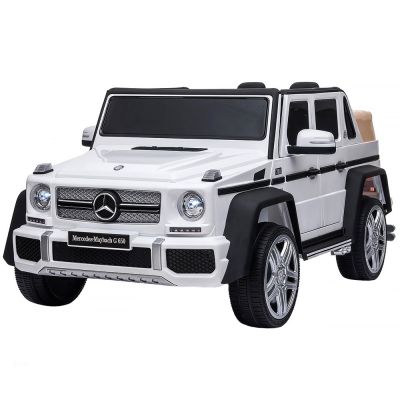 Masinuta electrica chipolino suv mercedes maybach g650 white cu scaun din piele si roti eva hubeljmag6502w